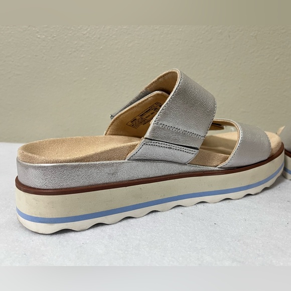 Vionic Brandie Silver Dual Strap Plaform Slide Sandal Shoes Comfort Wms US 7.5 - Picture 7 of 11